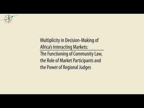 The Multiplicty of Decision-Making in Africa's Interacting Markets - Cluster Project