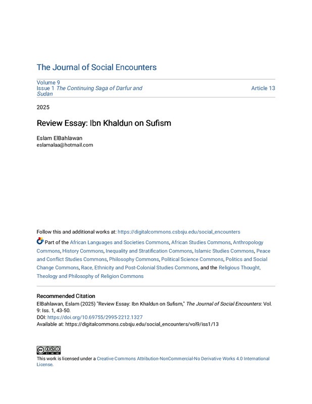 Review Essay: Ibn Khaldun on Sufism